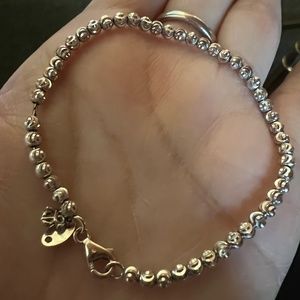 Ruby Stella 14kt white gold diamond cut bead bracelet